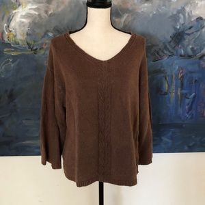 Cold water creek brown vneck sweater